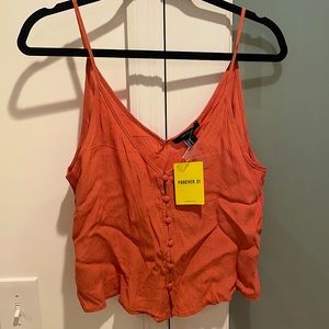 Orange cropped tank top